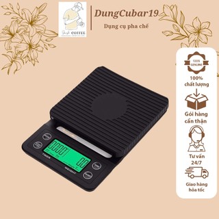 Cân cà phê kỹ thuật số cân nhà bếp điện tử di động lcd 5kg/0.1g vastar với đồng hồ bấm giờ chính xác
