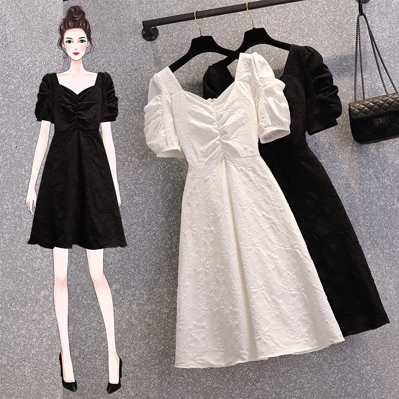 🌸Hàng Order🌸Váy Đầm Bigsize Hoa In Nổi 3D Nhún Ngực Thắt Eo Tiểu Thư Nữ Tính🌸Hàng Quảng Châu