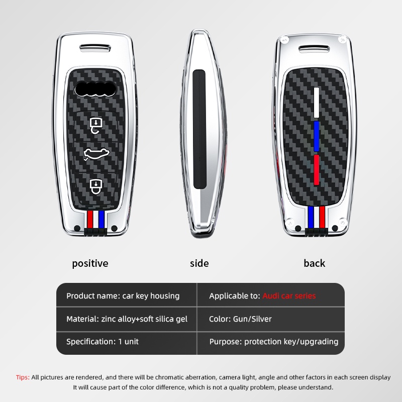 Bao Da, Vỏ Bảo Vệ, Ốp Chìa Khóa, Bọc Chìa Khóa Phản Quang Dùng Cho Xe Ô Tô Audi A3, A4, A5, A6, A7, A8, A4L, A6L, Q5, Q7