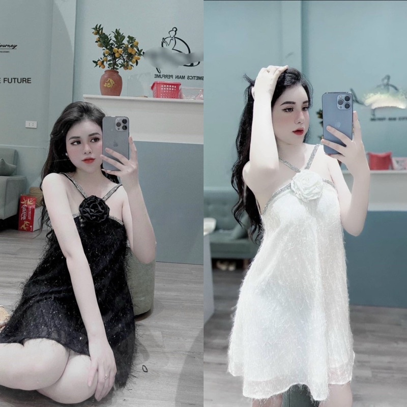 Đầm Lông Vũ kim Tuyến Xinh Sang Xịn, Sexy Gợi Cảm, Phong Cách Diệu dàng Sành Điệu Thời Trang Cho Nữ Thương Thương Shop