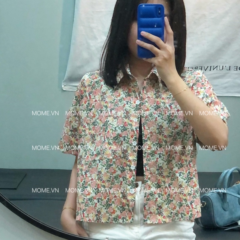 Sơ mi bông tay ngắn || thô cotton || dáng Croptop || Oversized - MOME.VN