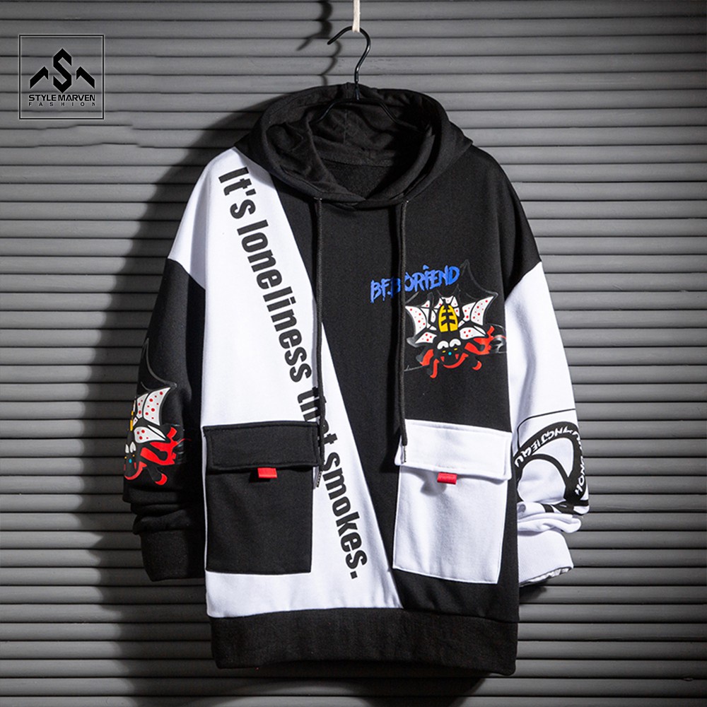 Bộ nam chất thun da cá STYLE MARVEN Hoodie BF.BORFEND hình nhện mix Jogger trẻ trung - SET NAM 9000088C