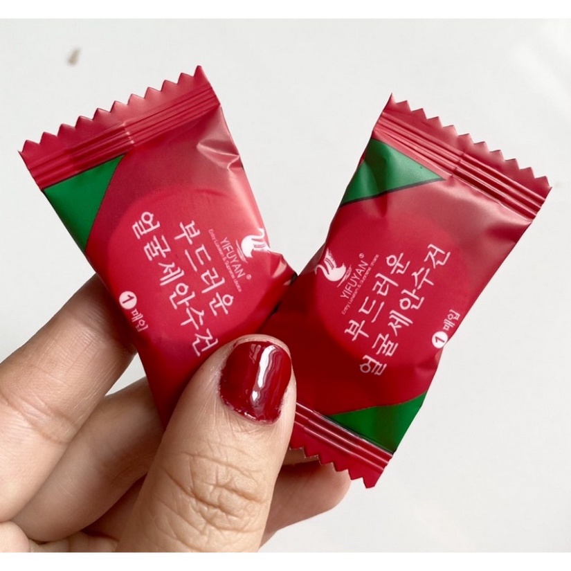 Bịch 20 khăn giấy nén vuông hàn quốc khăn nén dạng viên nhỏ gọn tiện lợi