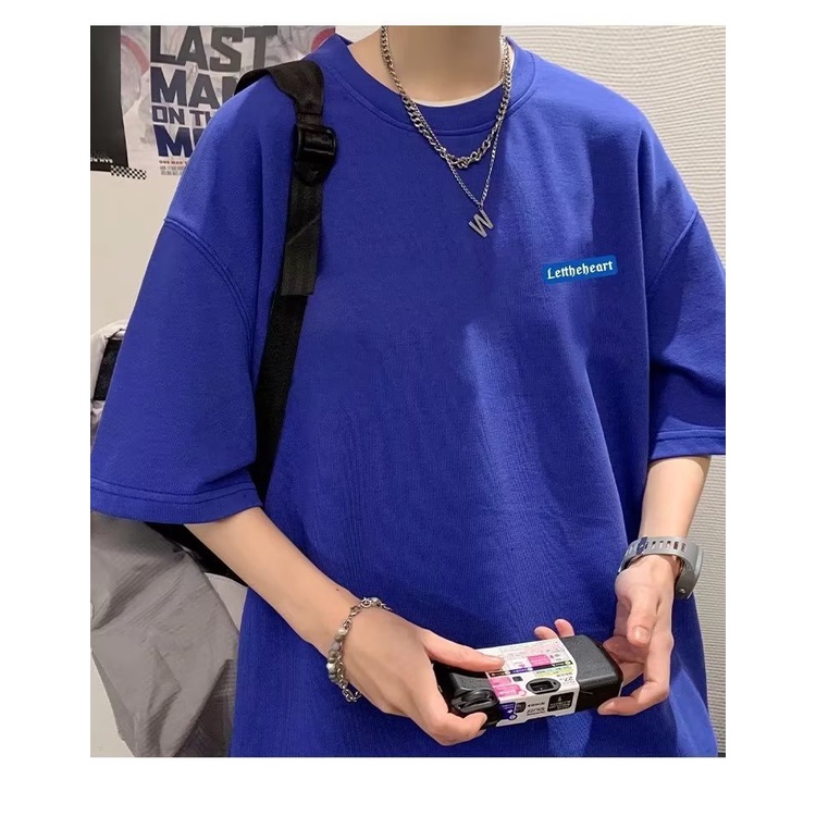 Áo Thun Tay Ngắn Cổ Tròn Dáng Rộng In Chữ Thời Trang Mùa Hè 2323 Cho Nam