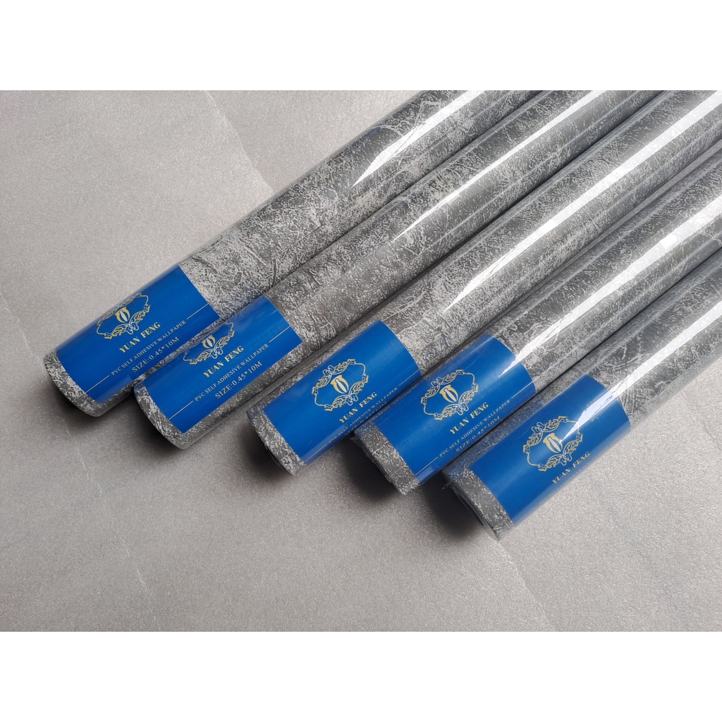 Giấy dán tường vân bê tông có keo sẵn bóc dán khổ 0.45x10m