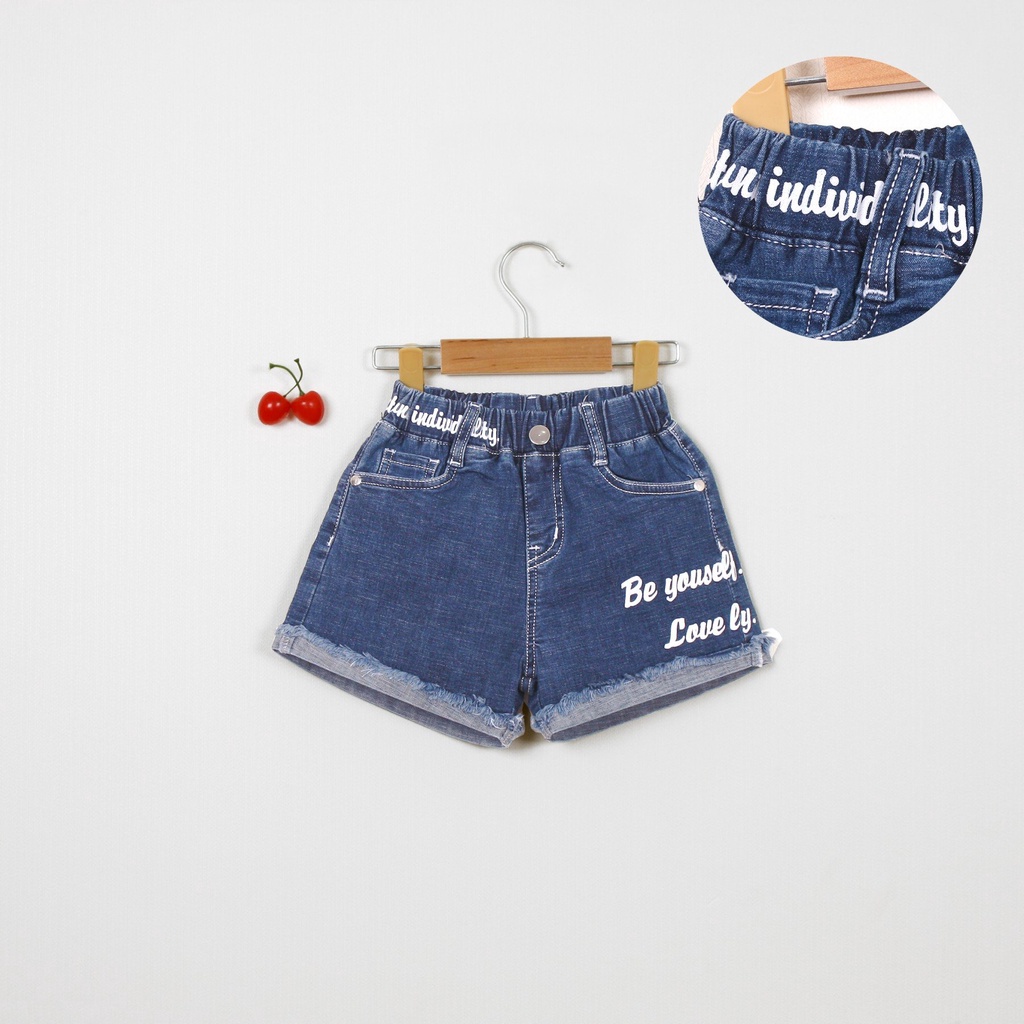 Quần Đùi Jean Bé Gái, Sọt Jean cao cấp form lớn in chữ, thương hiệu nexxi - Trang 25Kids Q64