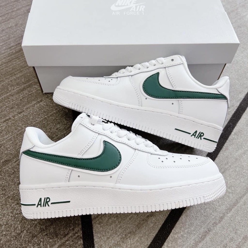 Giày_Nike air force 1 trắng, vệt xanh lá Giày thể thao sneaker nam nữ AF1 full Box Tặng Tất