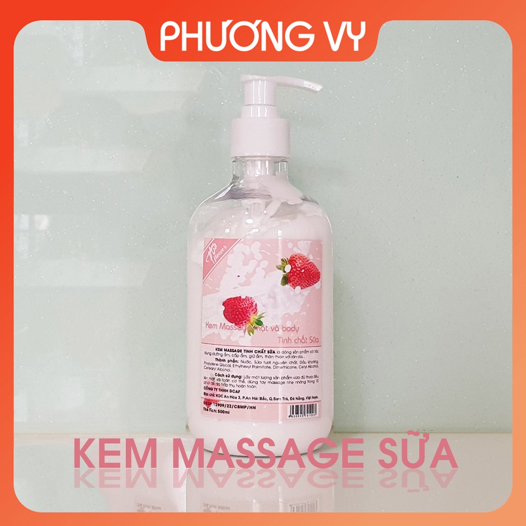 500ml KEM MASSAGE TINH CHẤT SỮA, CUNG CẤP ẨM, DƯỠNG TRẮNG DA.