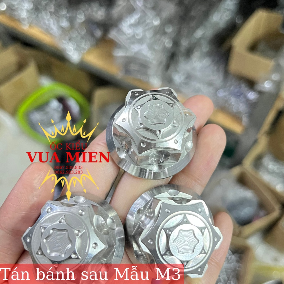 Tán bánh sau Inox 304 Mẫu M3 và Mẫu Thái dành cho các dòng xe Vario, AB, Vision, Click