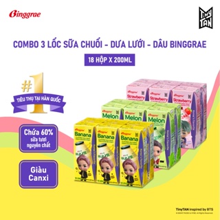 Mã BMLT35 giảm đến 35K đơn 99K Combo 3 lốc Sữa Chuối Dưa lưới - Dâu Hàn