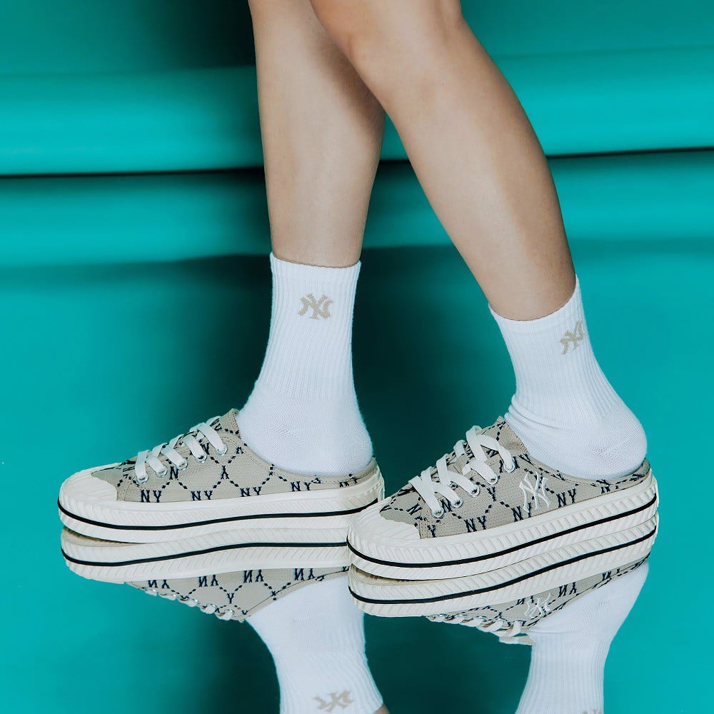 Giày sục MLB Mule Playball NY , Mono Denim NY, giày đạp gót, mlb chính hãng