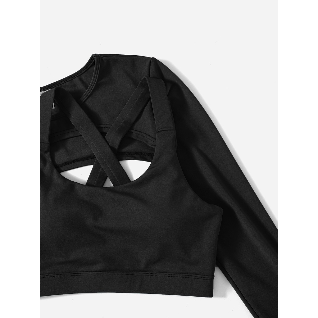 YWBIN đồ tập yoga Set bộ tập thể thao,Bộ đồ tập,1 bộ/3c(dài tay +Quần ngắn+ bra),bộ tập gym nữ