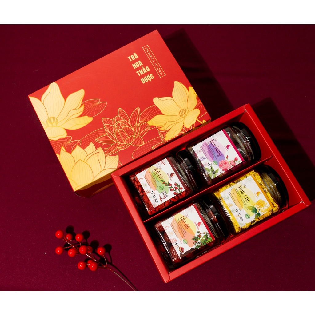 Hộp quà tặng trà thảo mộc tốt cho sức khỏe