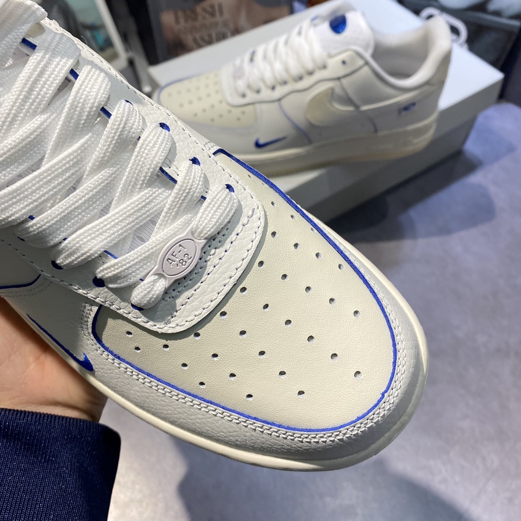 Giày Thể Thao Air Force 1 Low Global Sail Game Royal White Blue Af1 Trắng Sữa Tích Xanh