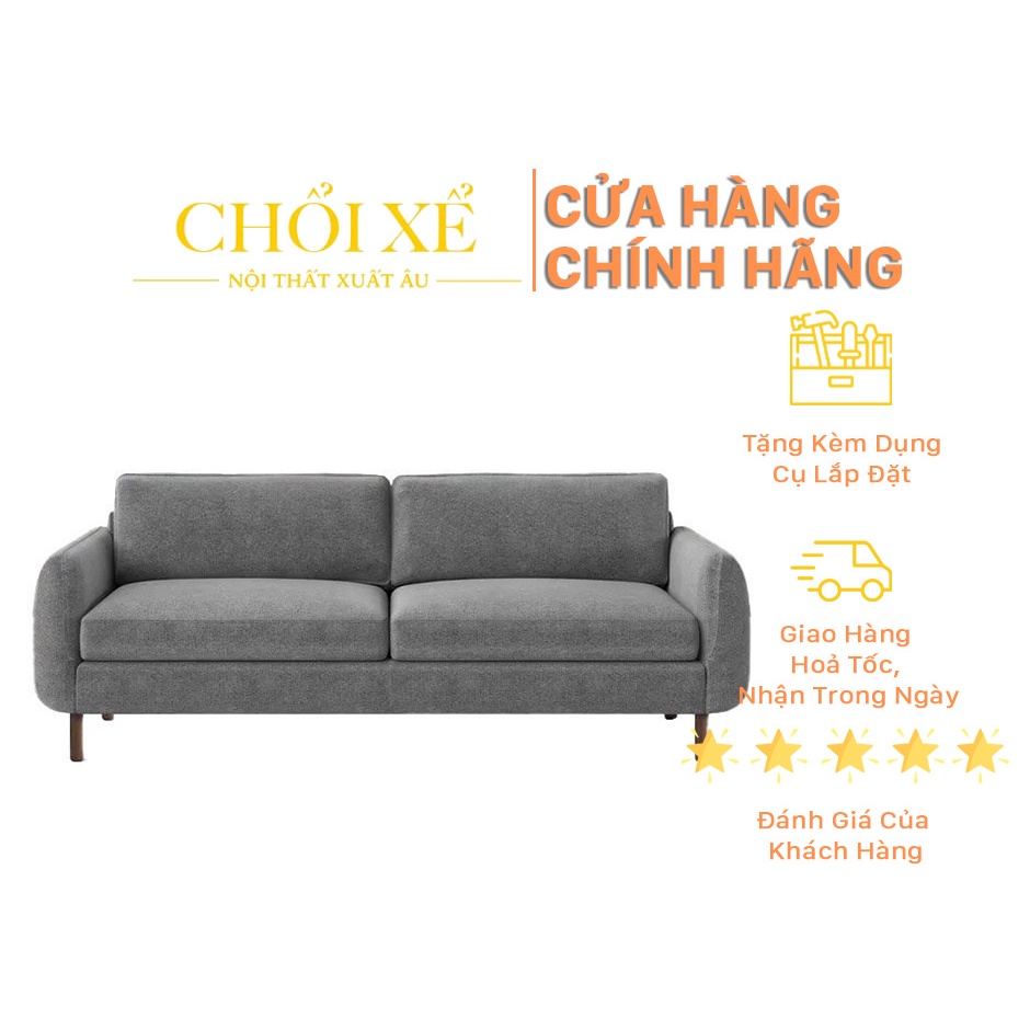Ghế Sofa 3 Chỗ Leno Màu Xám - Chổi Xể