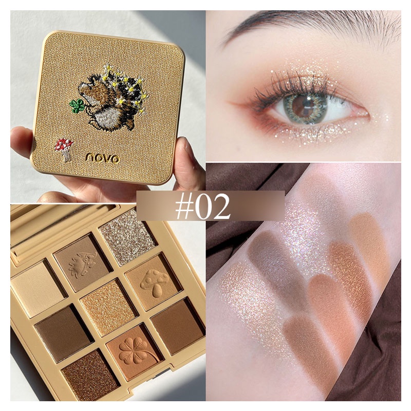 Bảng mắt 9 màu trang trí hình thêu dễ thương NOVO 5419