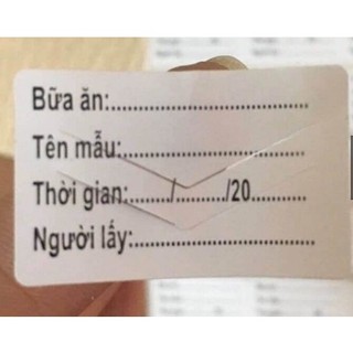 Tem dán vỡ dùng dán lưu mẫu thức ăn cho trường học mầm non, trường cấp tiểu học, trung học