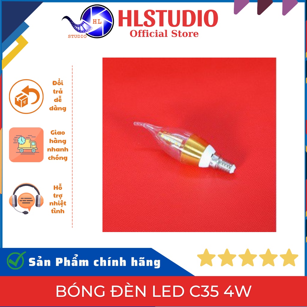 Bóng đèn LED C35 4w hình nến đổi màu đui E14 HL Lighting