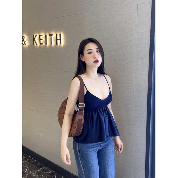 Áo Croptop Dệt Kim Áo Cổ V Zara Hàng TQXK