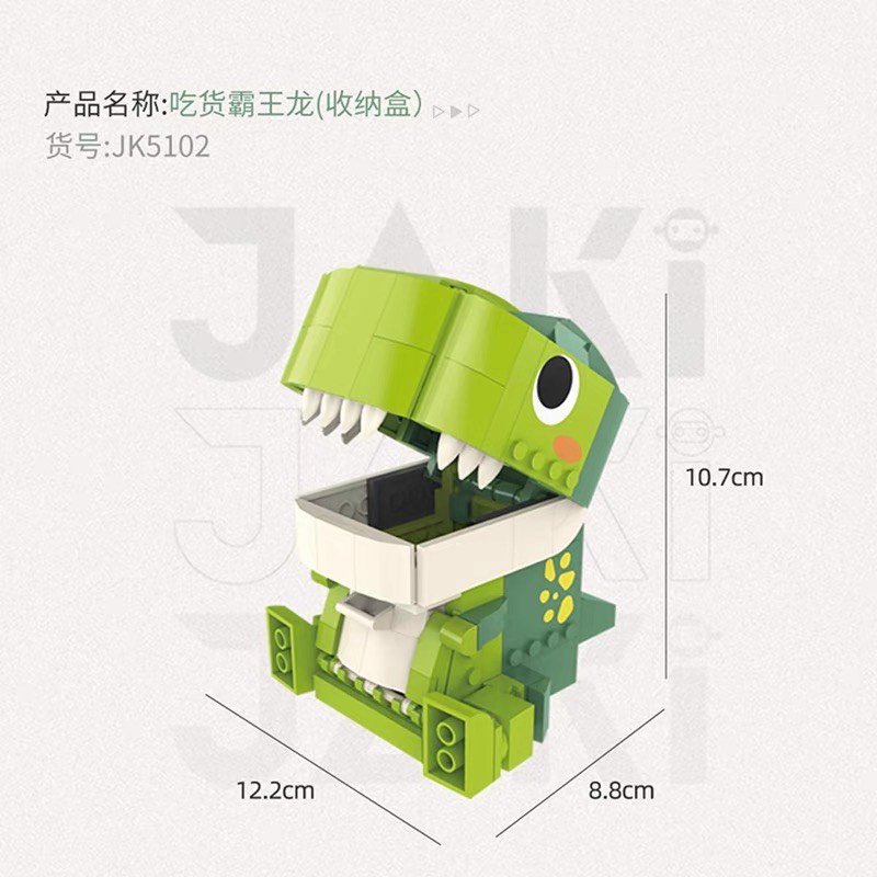 Đồ chơi lắp ráp KHỦNG LONG JAKI - Đồ chơi trí tuệ xếp hình DIY trang trí decor Hộp bút Khủng long cute quà tặng