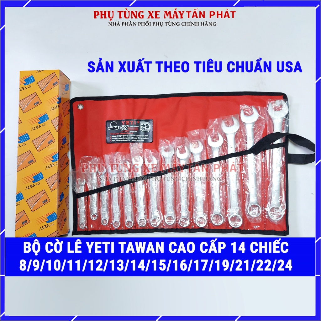 Bộ Chìa Khóa Yeti Taiwan 14 Món Chi Tiết Từ 8 Đến 24 Ly gồm : 8 9 10 11 12 13 14 15 16 17 18 19 22 24