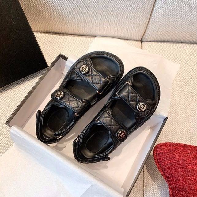 Xăng đan phong cách Chanel nữ 2023 Velcro mẫu mới mùa hè