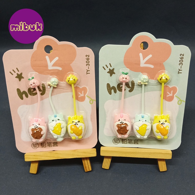 Nắp đậy bút chì dễ thương set 3 nắp hình con cú