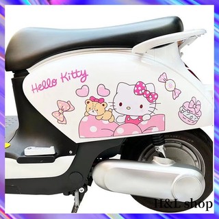 Miếng dán trang trí xe hơi / mũ bảo hiểm hình hello kitty dễ thương