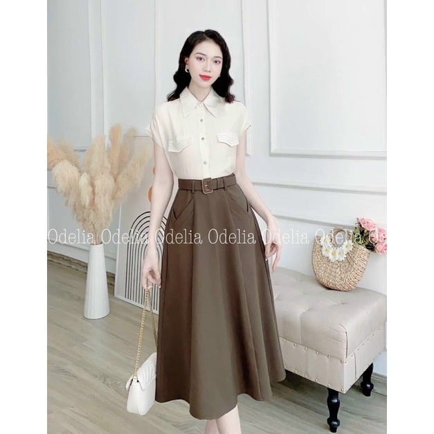 Chân váy công sở kèm đai chất mềm đẹp