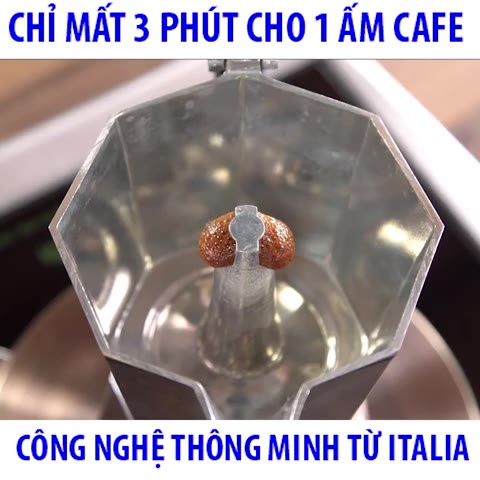 Ấm Pha Cafe Moka Pot + Bếp Điện - Combo Cả Bộ Gồm Ấm Moka 300ml ( 6 Cup ) Và Bếp Điện Mini 500W