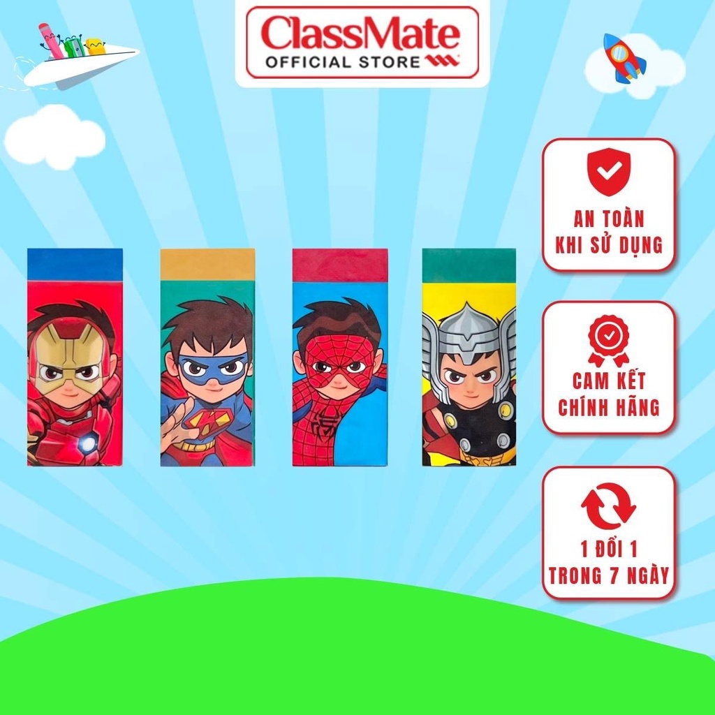 Gôm Tẩy Nano CLASSMATE Hình Siêu Anh Hùng Dễ Thương, Giúp Tẩy Sạch Vết Chì, Tiện Dụng, An Toàn Cho Bé ER06-SK