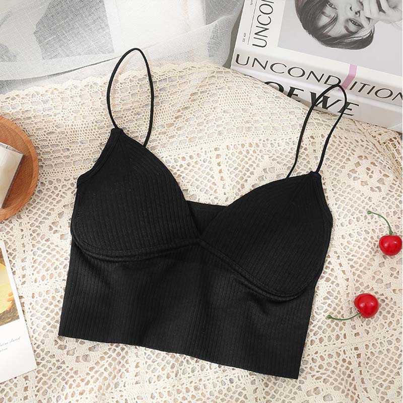 Áo Bra Nữ Tăm Hai Dây Mảnh Có Đệm Đẩy Ngực Co Giãn Mềm Mịn Thời Trang Sugal TOP NU 063V2