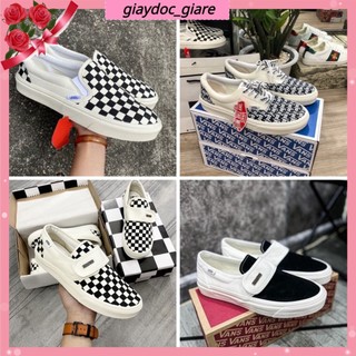 👉giày độc giá rẻ👉giày vans caro lười -van dán buộc giây fog  hàng chuẩn full hộp bill dễ phố đồ zép 1/1