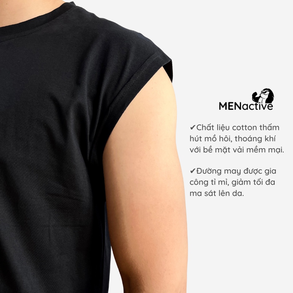 Áo ba lỗ thể thao thời trang nam MENactive cotton mềm mại, thoáng mát ABL03