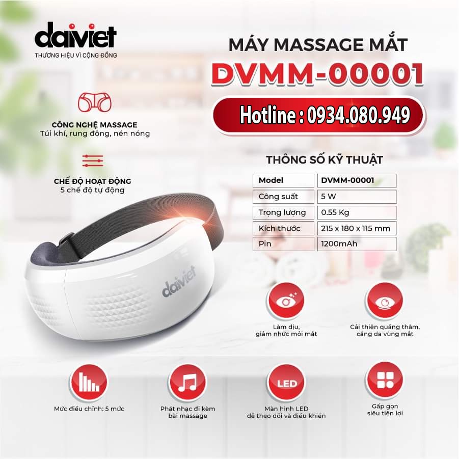 Máy massage mắt Đại Việt DVMM-00001