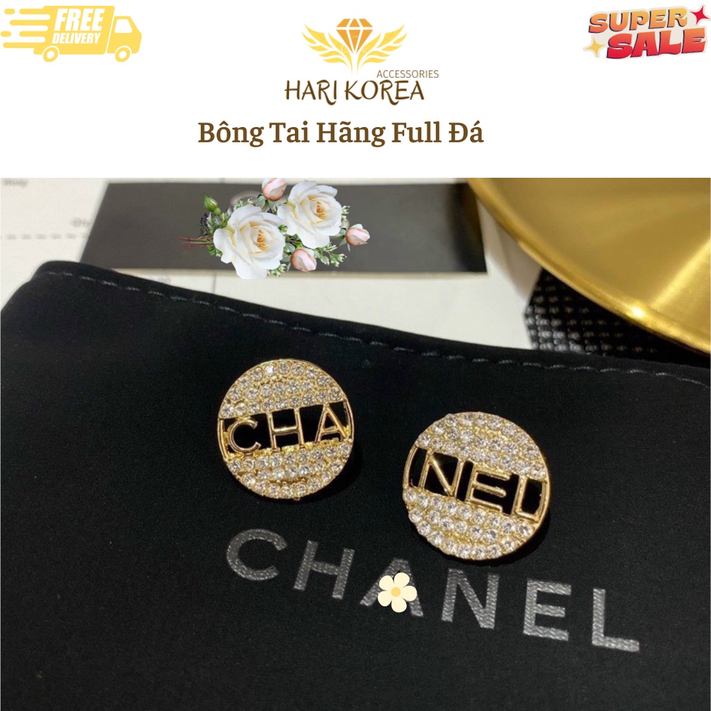 Bông tai nữ hãng C nụ tròn đính đá cao cấp, phụ kiên bông tai xinh mang lại sự tự tin cho bạn