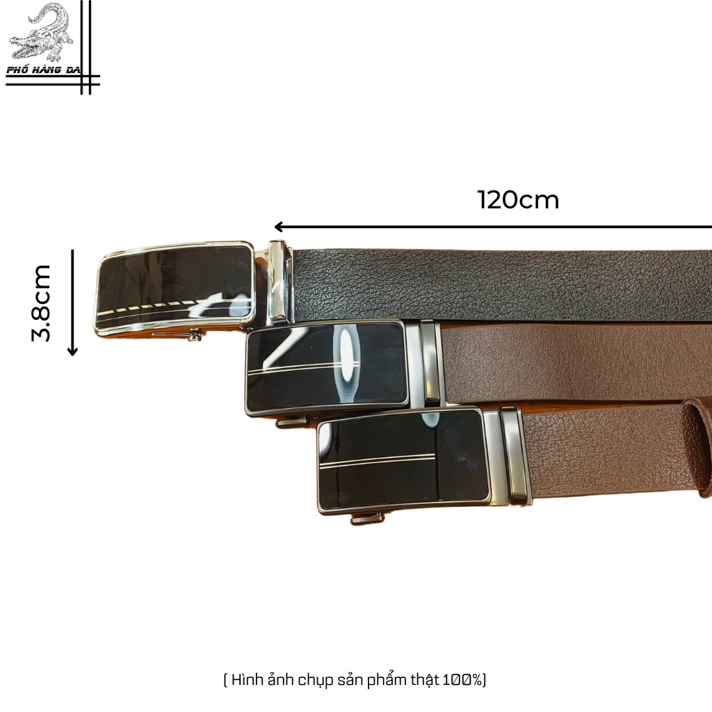 Thắt Lưng Nam Da Bò Thật Màu Đen Nâu QK-6T4 Khóa Gạt Khóa Lăn Sang Trọng Tinh Tế Nam Tính