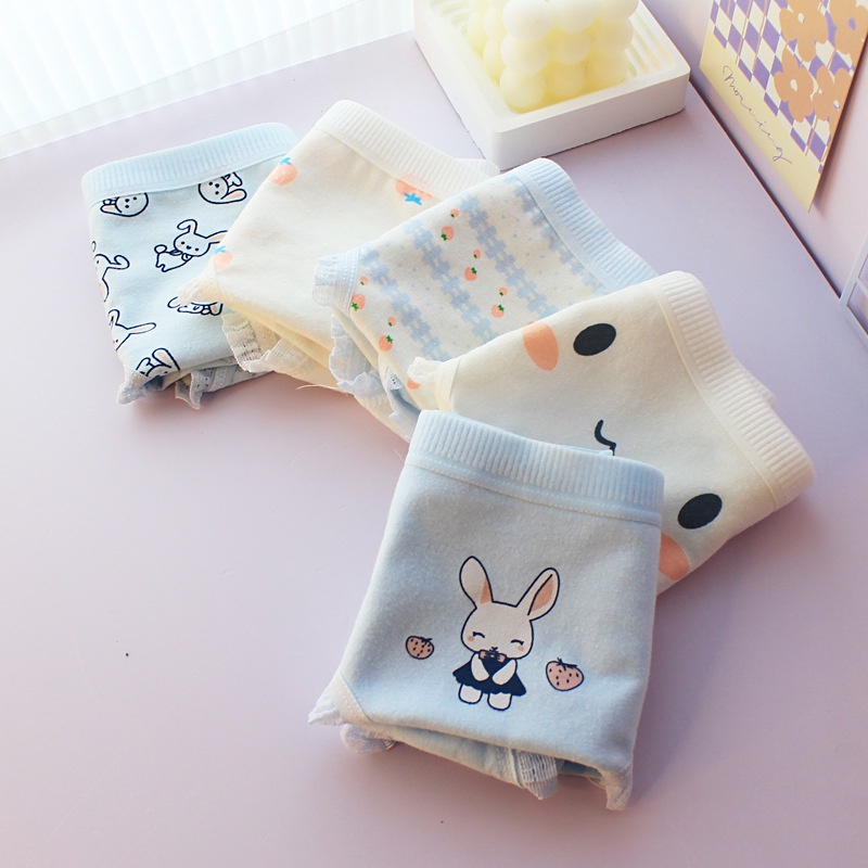 Sét 5 quần chip cho bé gái size đại đồ lót cotton kháng khuẩn thấm hút mồ hôi từ 30 đến 50kg