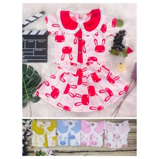 (4 set 4 màu 4 họa tiết khác nhau) Combo 4 Set Áo Kèm Chân Váy  (có quần lót trong ) Bé (6-18kg)