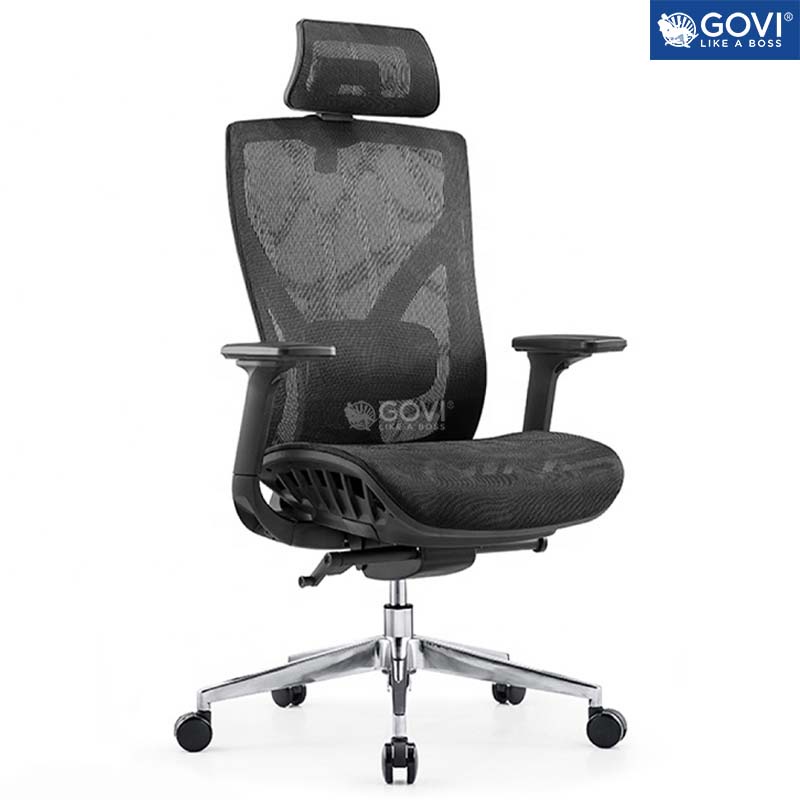 Ghế công thái học GOVI Ergonomic Plato PL3091 - Tựa tay, tựa đầu điều chỉnh, đệm ghế trượt trước sau, khóa ngả 3 vị trí