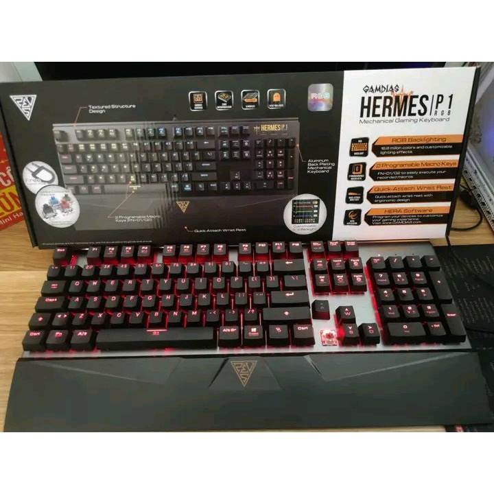Bàn Phím Cơ Cao Cấp Gamdias Hermes P1 Đèn LED Nhiều Màu