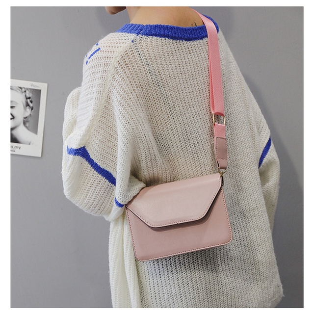 Túi Đeo Vai Bằng Da PU Màu Trơn Thời Trang Dành Cho Nữ