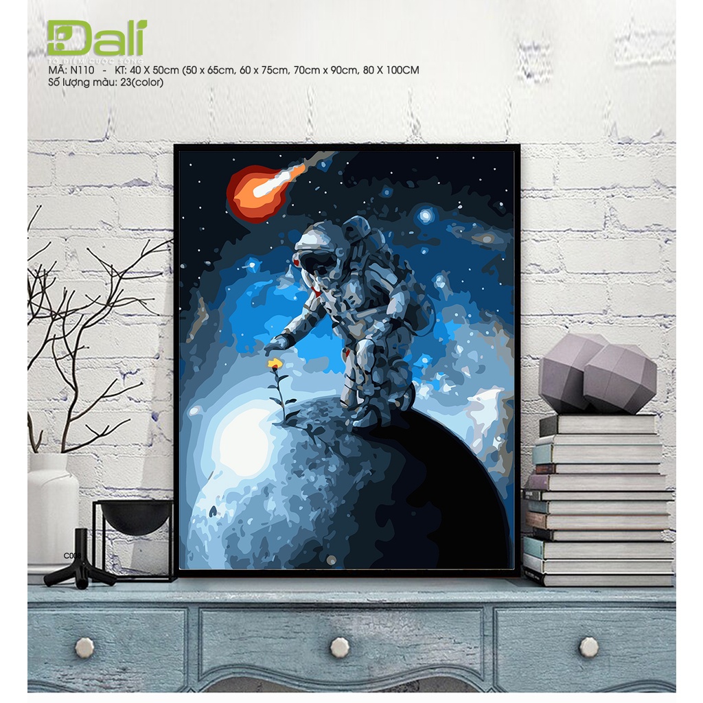 Tranh tự tô màu số hóa Dali Phi Hành Gia N110