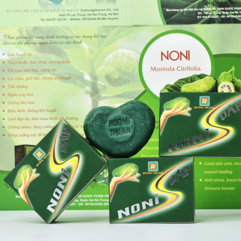 Xà Bông Nhàu Hương Thanh Noni Soap, xà phòng thảo dược giúp mềm mịn da, loại bỏ tế bào chết, bánh 80g