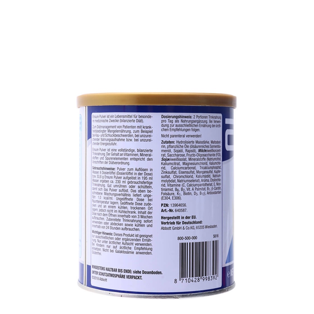 Combo 2 Hộp Sữa Bột Abbott Ensure Gold HMB Hương Vani/ Vani Ít Ngọt/ Ensure Đức Powder Vanille-Geschmask Hộp 400g