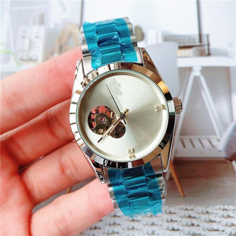 Đồng hồ cơ automatic nam lộ máy dây thép không gỉ mặt tròn sang trọng