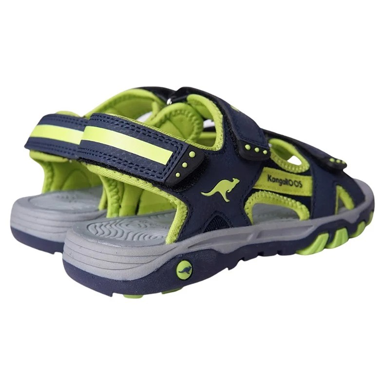 Sandal bé trai quai dán Kangaroos xuất Âu - Navy viền xanh lá
