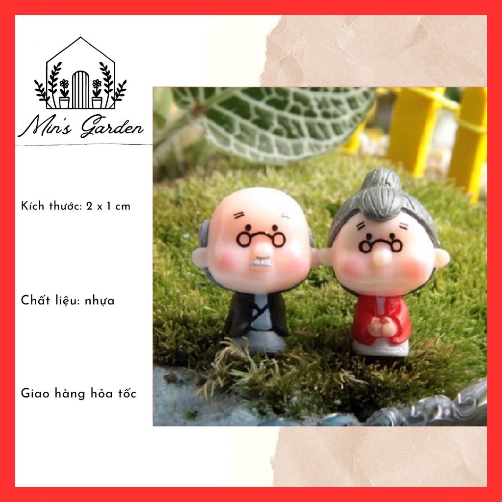 Ông bà lão mini 🔥FREE SHIP🔥 phụ kiện trang trí tiểu cảnh