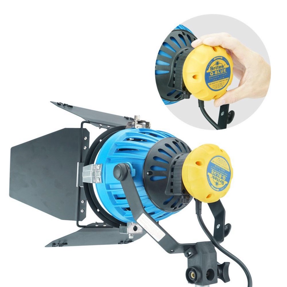Đèn halogen ánh sáng VÀNG ẤM 1000W Q-BLUE hỗ trợ chụp ảnh , quay phim studio , review đồ ăn ( KHÔNG BAO GỒM CHÂN ĐÈN )