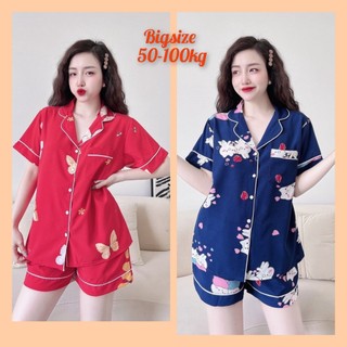 Đồ bộ bigsize đùi lụa 50-110kg mặc nhà mát mẻ cho nữ